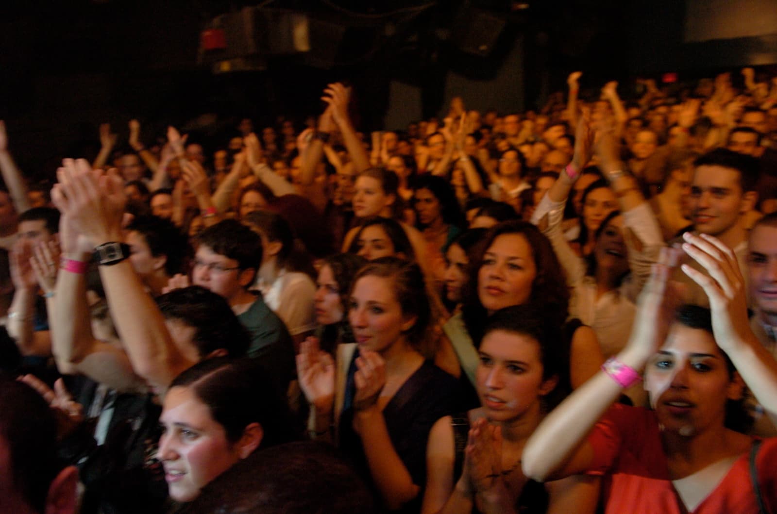A crowd gathered for an Israeli music performance abroad.