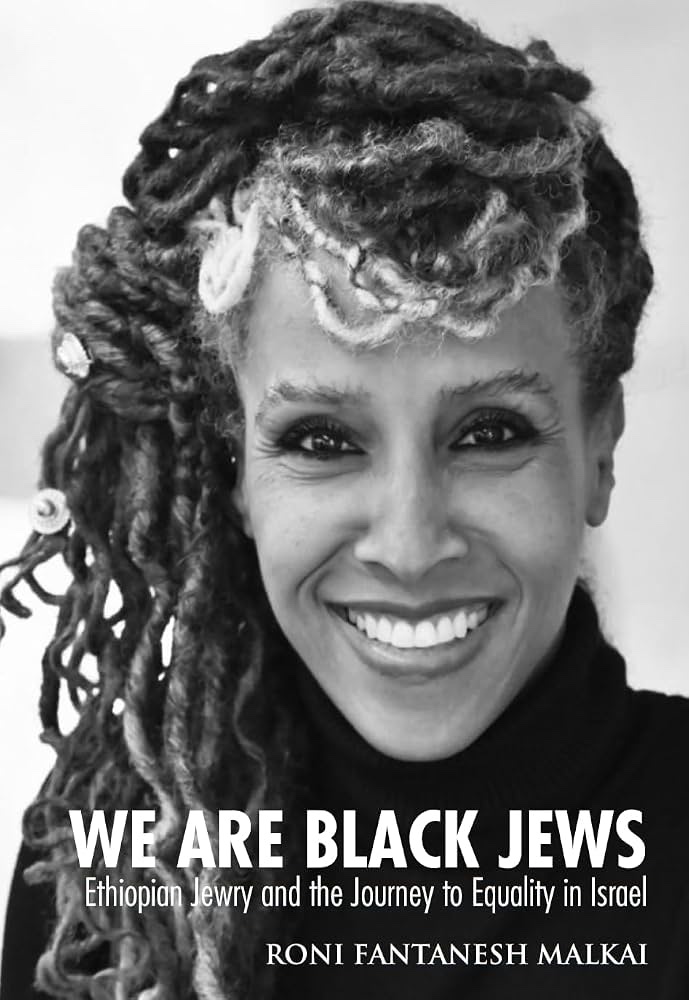 The cover of We Are Black Jews, a black-and-white portrait of author Roni Fantanesh Malkai.